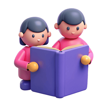 Children Reading a Book Together png
