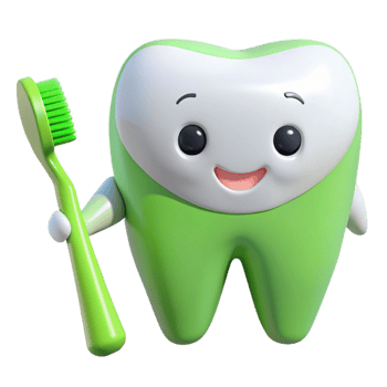 Smiling Tooth Holding a Toothbrush Oral Hygiene Illustration png