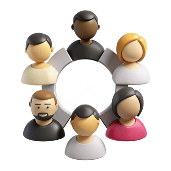 Diverse Group of People Connected in a Circle png
