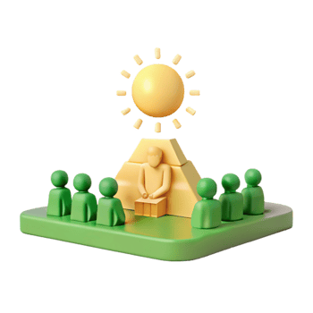 3D Illustration of People Gathering Under the Sun png