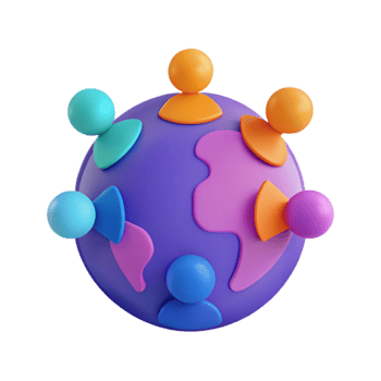 Global Community People United on a Colorful Globe png