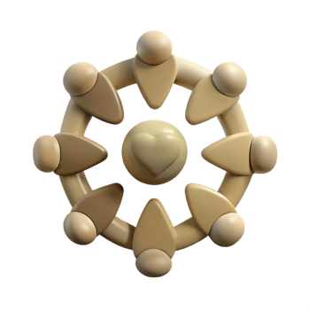 Circle of People Holding Hands Around a Heart png