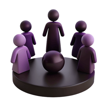 Group of People Surrounding a Sphere in a Circle png