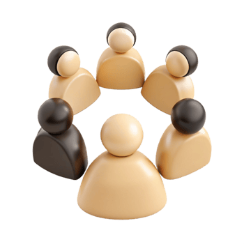 Group of People in a Circle - 3D Illustration png