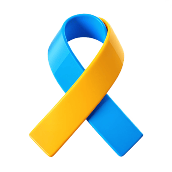 Blue and Yellow Awareness Ribbon png