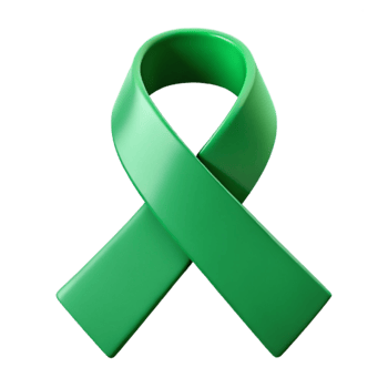 Green Awareness Ribbon Symbol of Support and Hope png