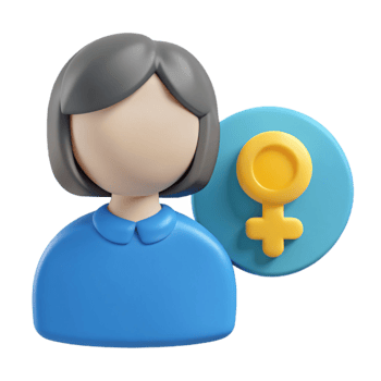 3D Female Avatar with Gender Symbol png