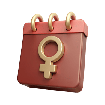 3D Calendar Icon with Female Gender Symbol png