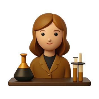 Smiling Cartoon Scientist with Lab Equipment png