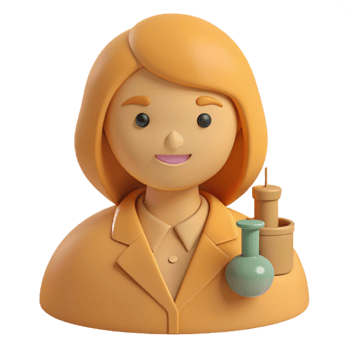 Smiling Female Scientist with Lab Beaker png
