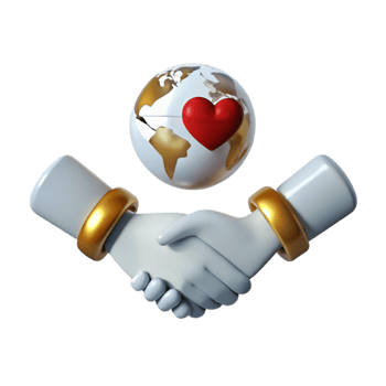 Global Unity, Handshake of Peace, 3D Illustration png