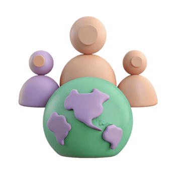 Global Community 3D Illustration of People on Earth png