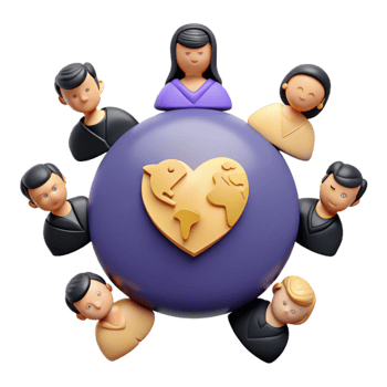 Global Community People United by Heart png