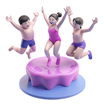 Joyful Kids Jumping into a Pool on a Sunny Day png