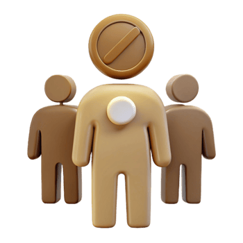 Group of People with a Stop Sign on Head png