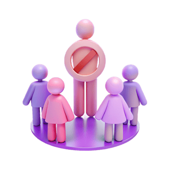 Group of Figures with No Entry Symbol png