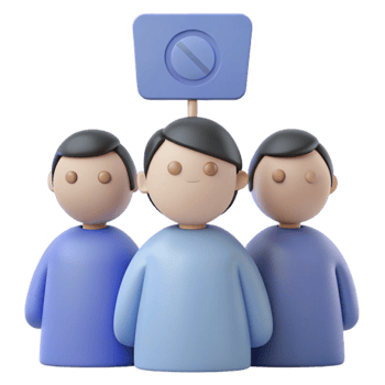 3D Cartoon People with Symbol of No Entry png