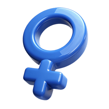 3D Shiny Blue Female Gender Symbol png