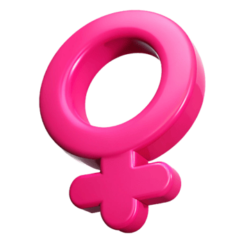 Pink Female Gender Symbol 3D Render png