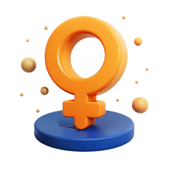 3D Rendered Female Gender Symbol on Blue Platform png