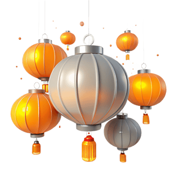 Illuminated Lanterns A Festive Display of Light and Color png