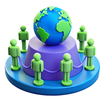 Global Collaboration and Connection People United Around the World png