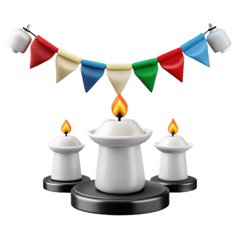 Celebration Candles with Festive Bunting png