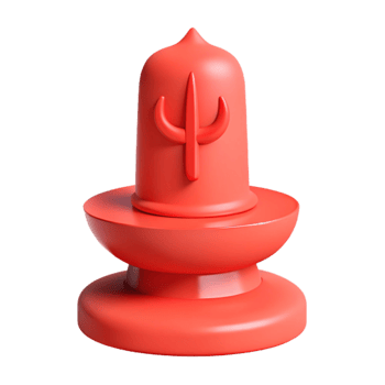 3D Render of a Red Shiva Lingam png