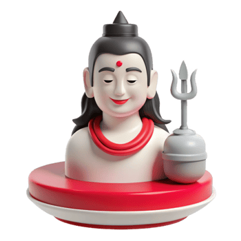 3D Rendered Deity Figure with Trishul png