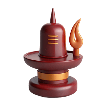 3D Rendered Red and Gold Shiva Lingam with Flame png