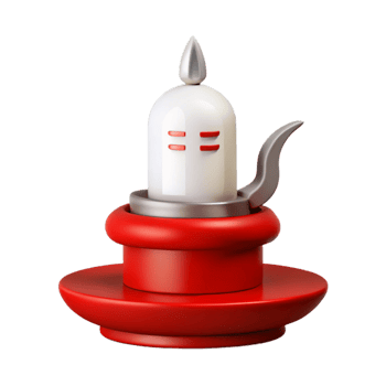 3D Rendering of a Shiva Lingam on a Red Pedestal png