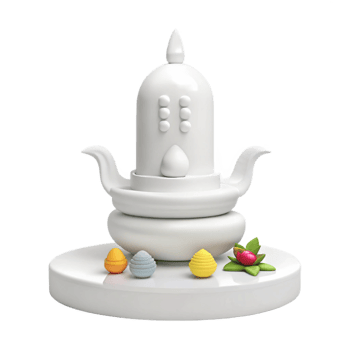 3D Rendered White Shiva Lingam with Offerings png