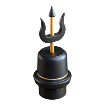 3D Render of a Black and Gold Trishul png