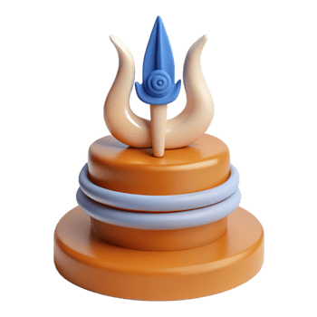 3D Rendered Symbolic Trident on Platform png