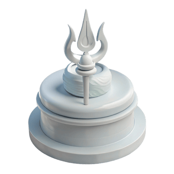 3D Render of a White Religious Symbol with a Trident on Top png