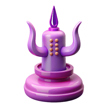 3D Render of a Purple and Pink Abstract Object with a Flame Top png