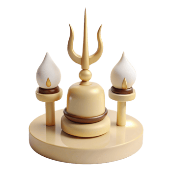 3D Rendered Golden Religious Icon with Candles and a Trident png