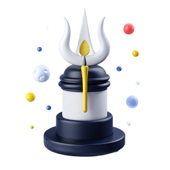 3D Render of a Shiva Lingam with a Trishul png