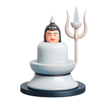 3D Render of Hindu Deity with Trident png