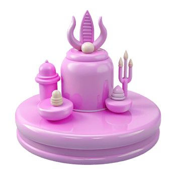 Pink 3D Render of a Fantasy Temple png