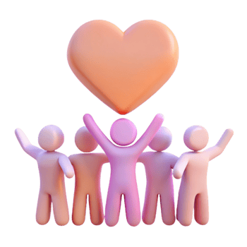 Group of People Holding a Heart Above Their Heads png
