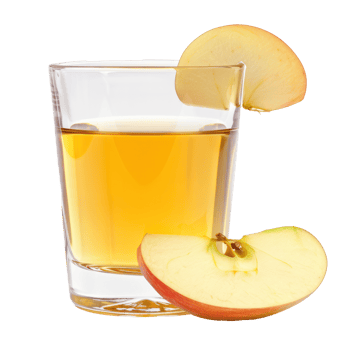 thin slice of apple and apple juice in a glass isolate on transparency background png