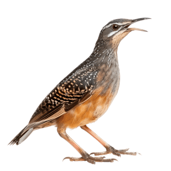 Rail bird side view full body isolate on transparency background png