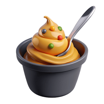 Delicious Yellow Swirl Dessert with Colorful Sprinkles png