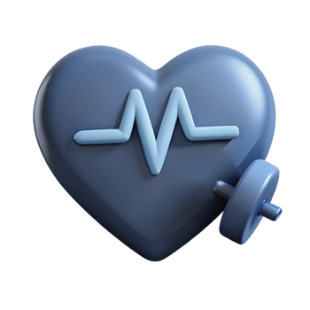 Heart Rate Monitor with Dumbbell - 3D Render png