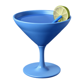 Blue Cocktail with Lime Garnish png