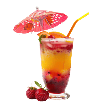 fruity cocktail adorned with a tiny umbrella isolate on transparency background png