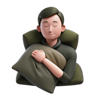 Sleeping Man 3D Render png