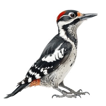 Woodpecker side view full body isolate on transparency background png