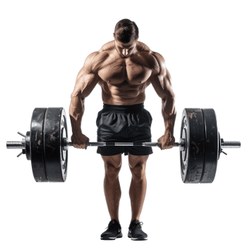 young man bodybuilder lift with heavy weights isolate on transparency background png